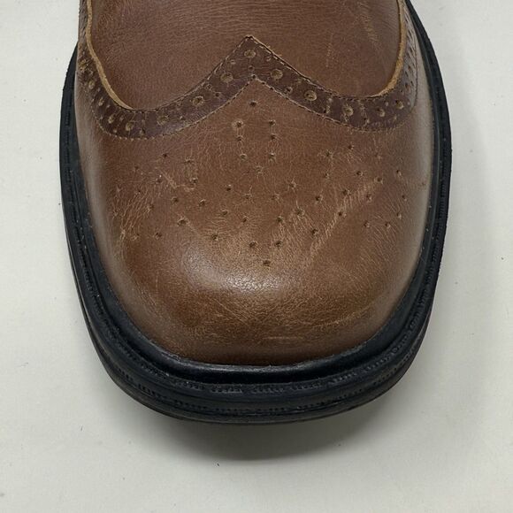 Dr Comfort Wing Shoes Mens 13 M Brown Leather Lace Up Casual Dress Brogue Ortho - Picture 8 of 16